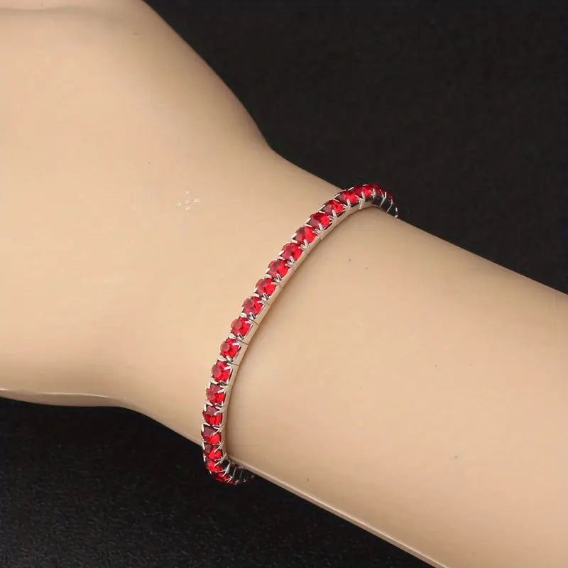 Sølv Rubin Tennisarmbånd
