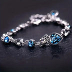 Sølv Safir Hjerte Kæde Armbånd