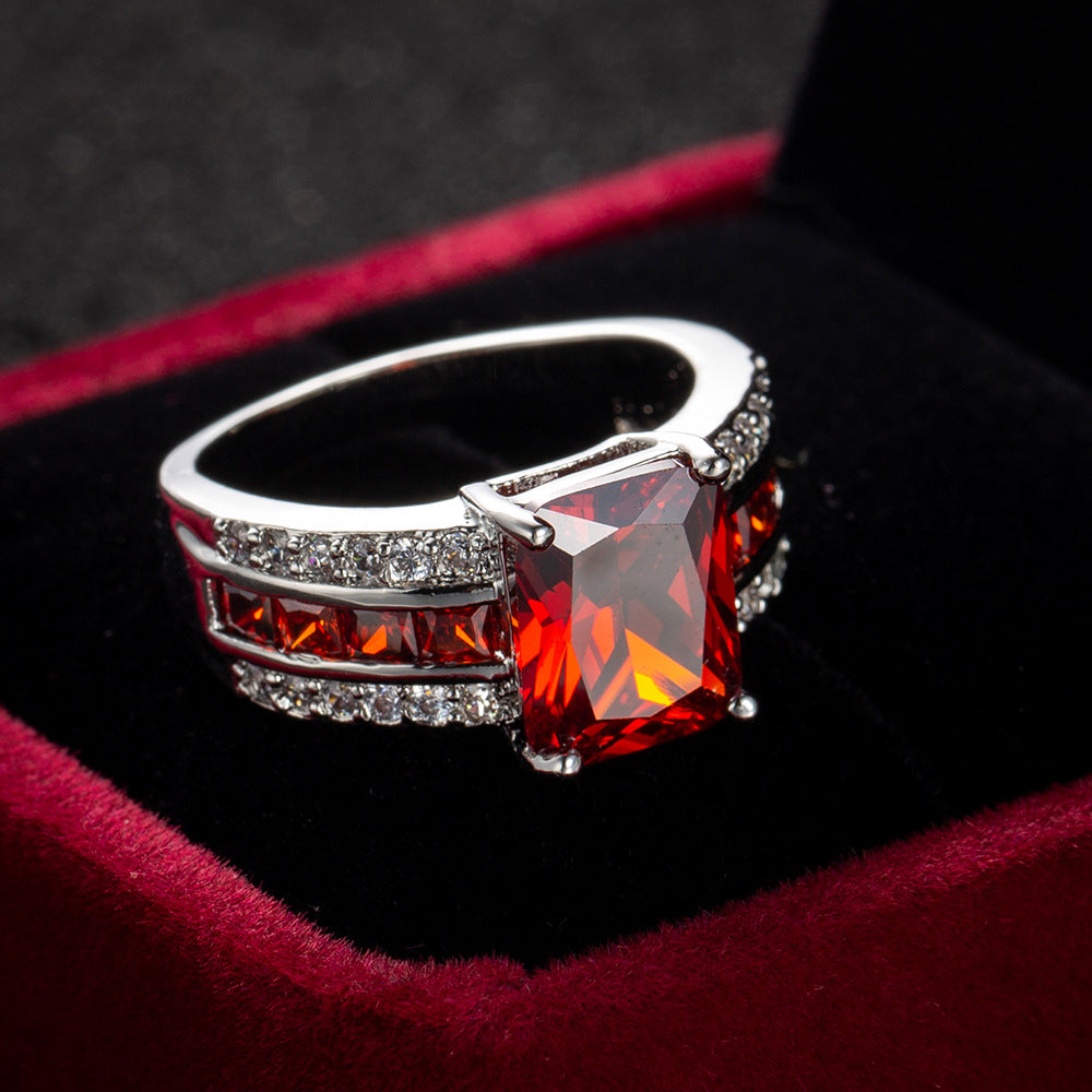 Sølv Rubin Split-Shank Ring