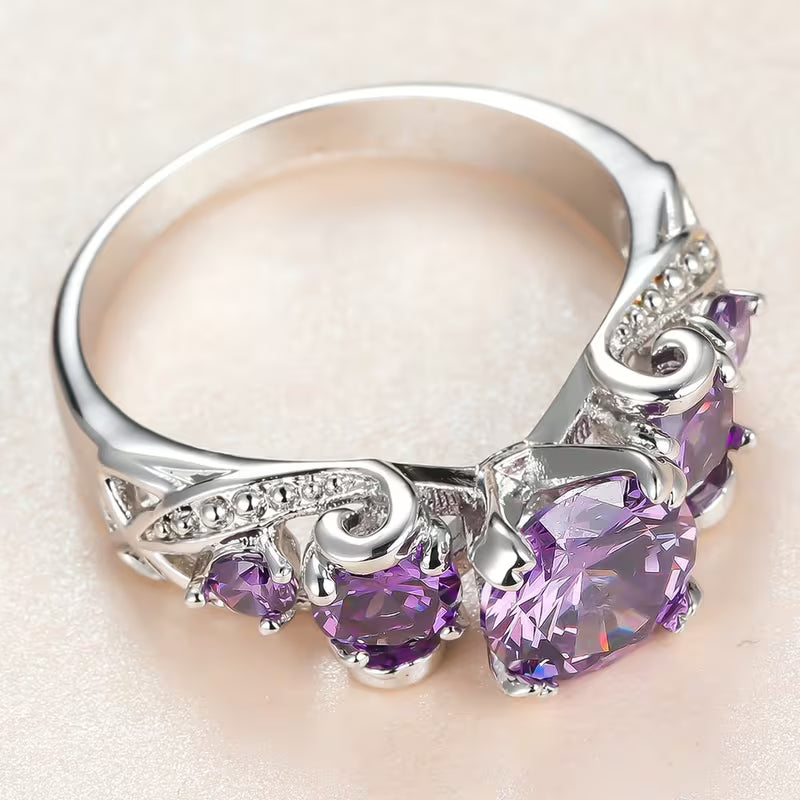 Sølv Amethyst Vintage Ring