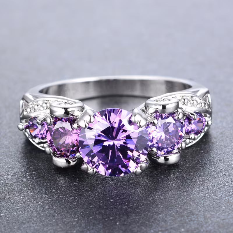 Sølv Amethyst Vintage Ring