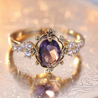 Guld Amethyst Prinsesse Ring