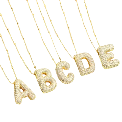 Boblebogstav initial halskæde