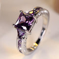Sølv Amethyst Geometrisk Ring