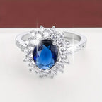 Guld Safir Halo Ring