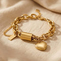 Gylden Hjerte Link Armbånd