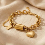 Gylden Hjerte Link Armbånd