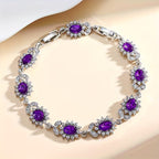 Sølv Amethyst Blomsterarmbånd