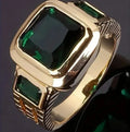 Guld Smaragd Signetring