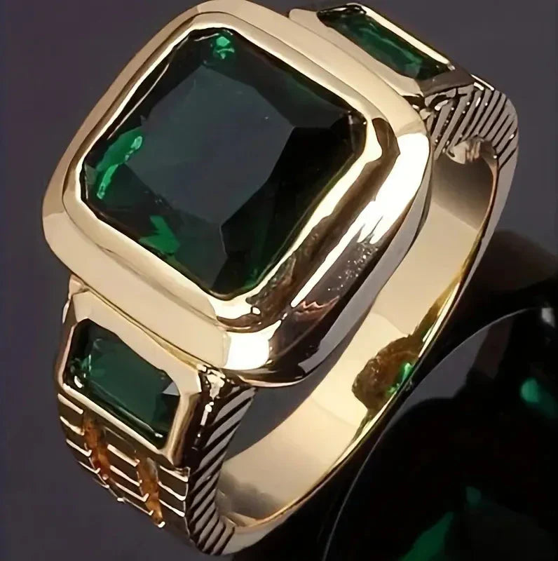 Guld Smaragd Signetring