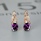 Guld Amethyst Øreringe