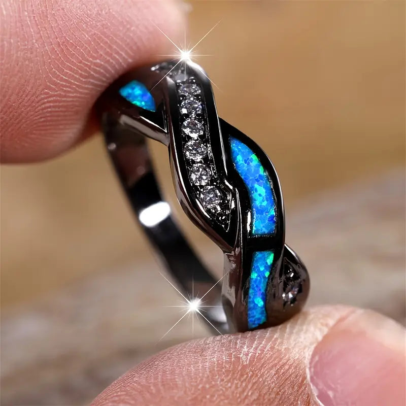 Sølv Twisted Inlay Ring