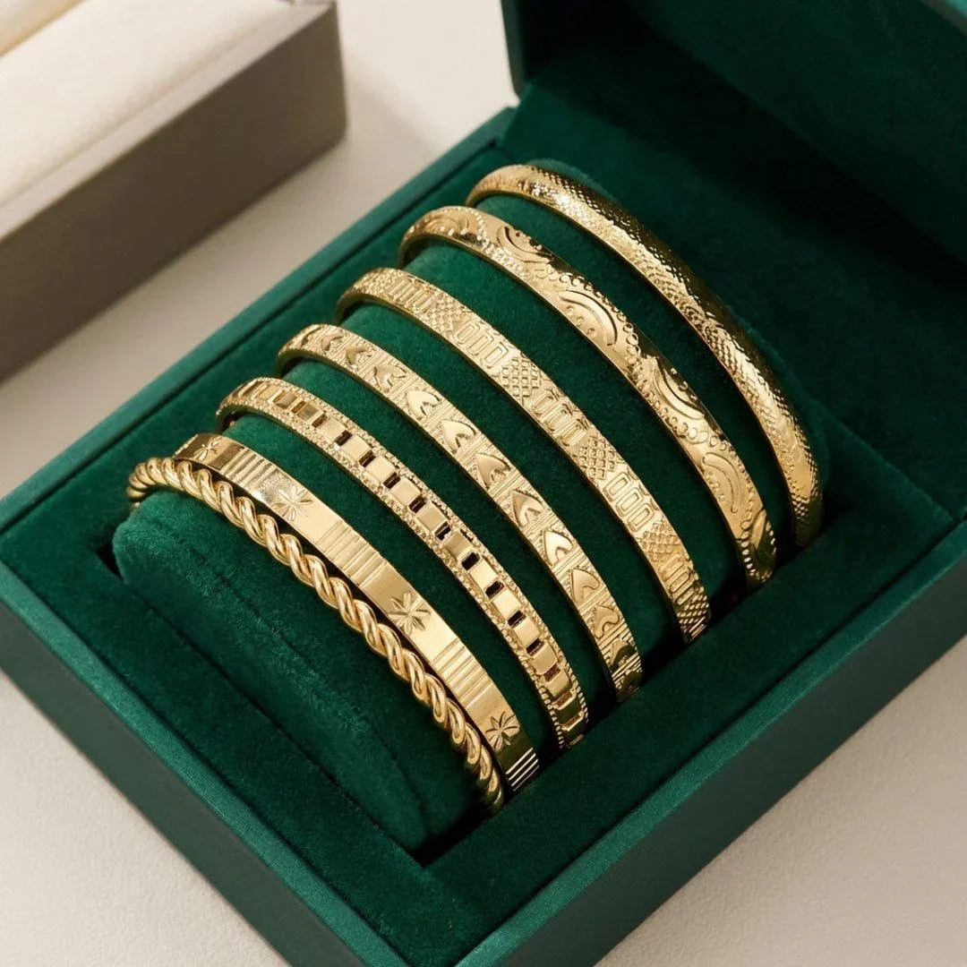 Guld Åben Bangle Resort Armbånd Sæt
