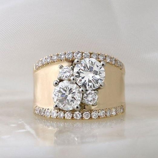 Vintage Gylden Lys Zirconia Ring