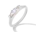 Elegant Marquise-Cut Diamantring i Sterling Sølv