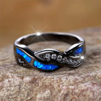 Sølv Twisted Inlay Ring