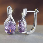 Sølv Amethyst Dråbeøreringe