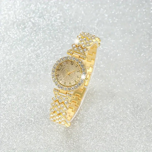 Luxe Radiance Guld Ur & Armbånd Sæt