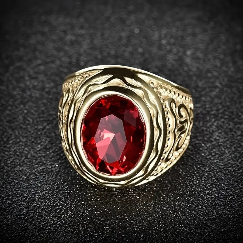 Guld Rubin Gravering Ring