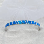 Blå og Sølv Opal Armbånd