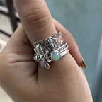 Bi Gemstone Meditation Spinner Ring