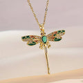 Emerald Dragonfly Elegance Halskæde