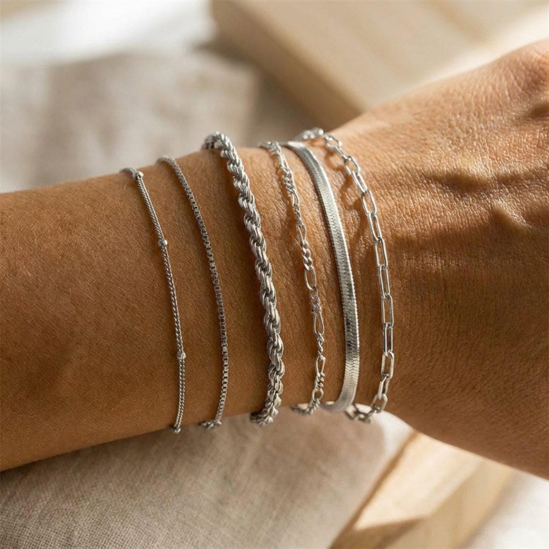 Boho Retro Cubansk Armbåndsæt