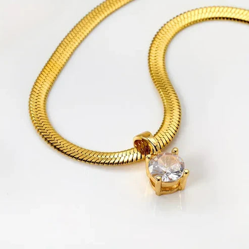 Elegant Rhinestone Vedhæng Halskæde