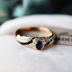Guld Safir Bånd Ring