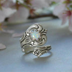 Hvid Opal Ske Justerbar Ring