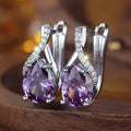 Sølv Amethyst Dråbeøreringe
