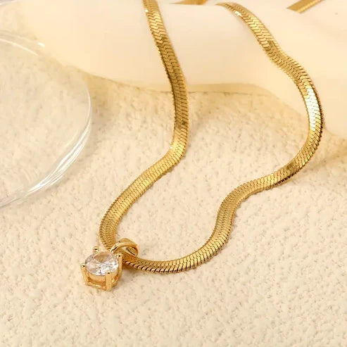 Elegant Rhinestone Vedhæng Halskæde