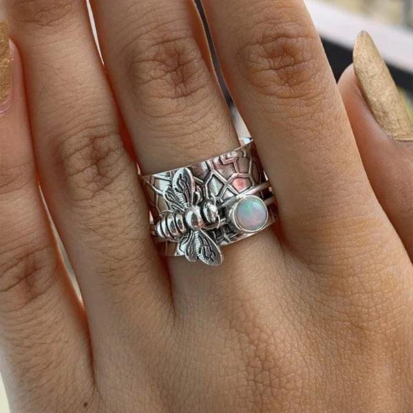 Bi Gemstone Meditation Spinner Ring