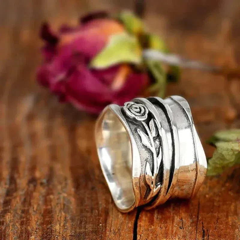 Vintage Sølv Blomster Ring