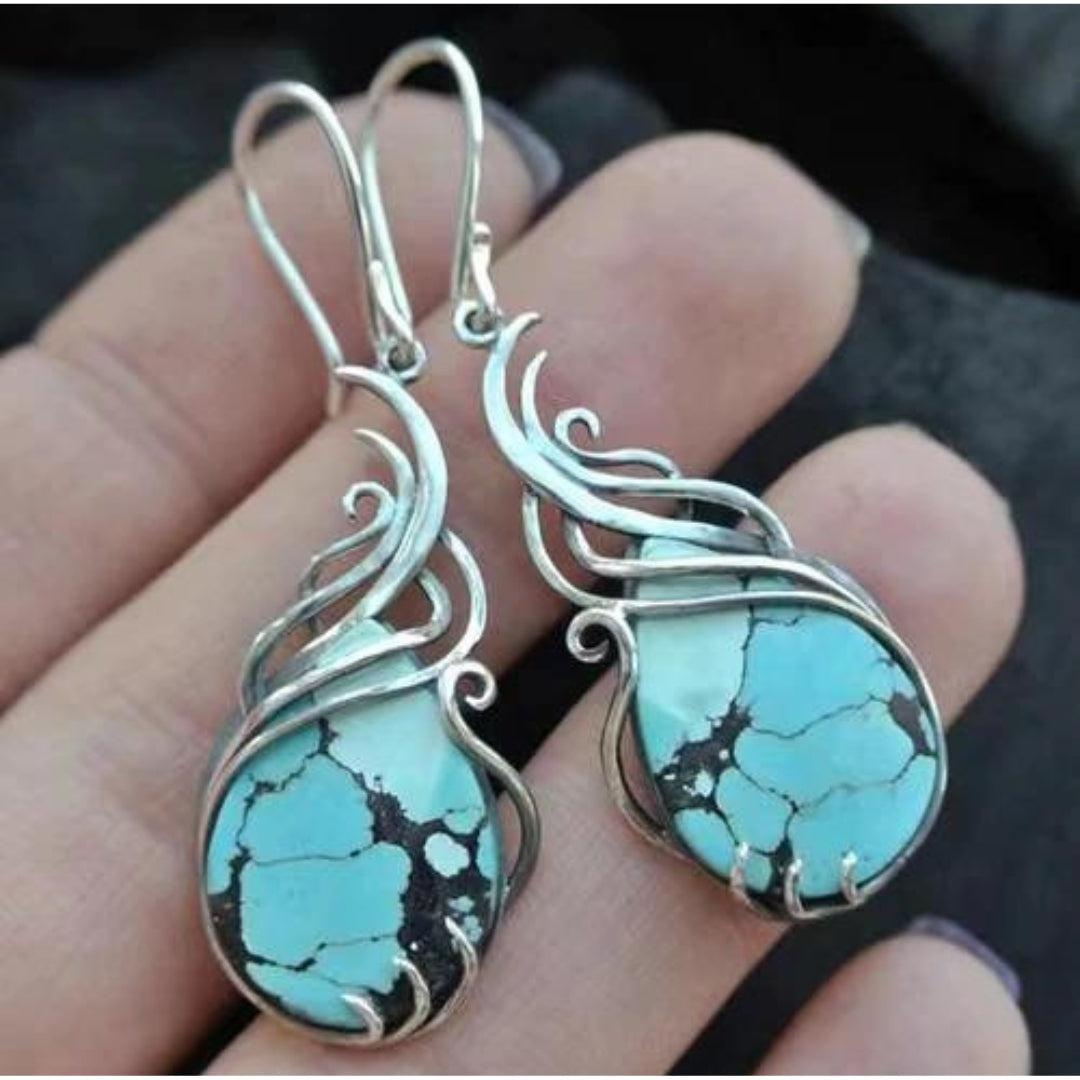 Sølv Opal Boho Øreringe