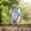 Bohemian Måneskinnerring med Bred Ring