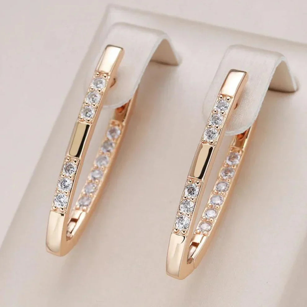 Elegante Guldøreringe med Zirconia