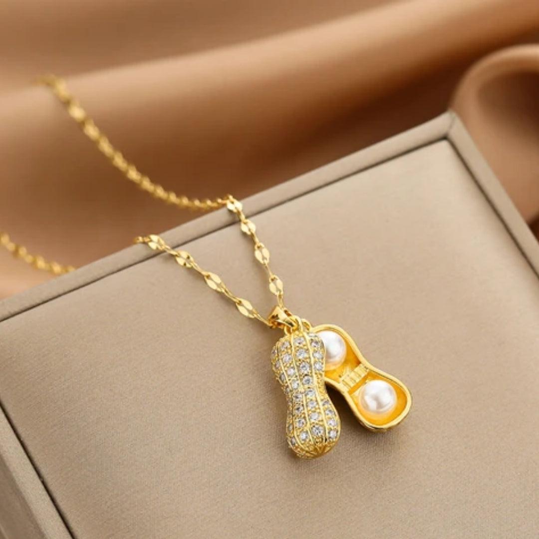 Chrysalis Halskæde med Perler i Guld