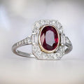 Vintage Rød Zirconia Sølv Ring