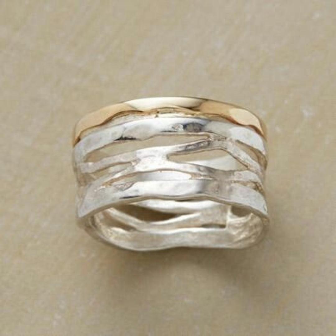 Vintage Guld & Sølv Hulring