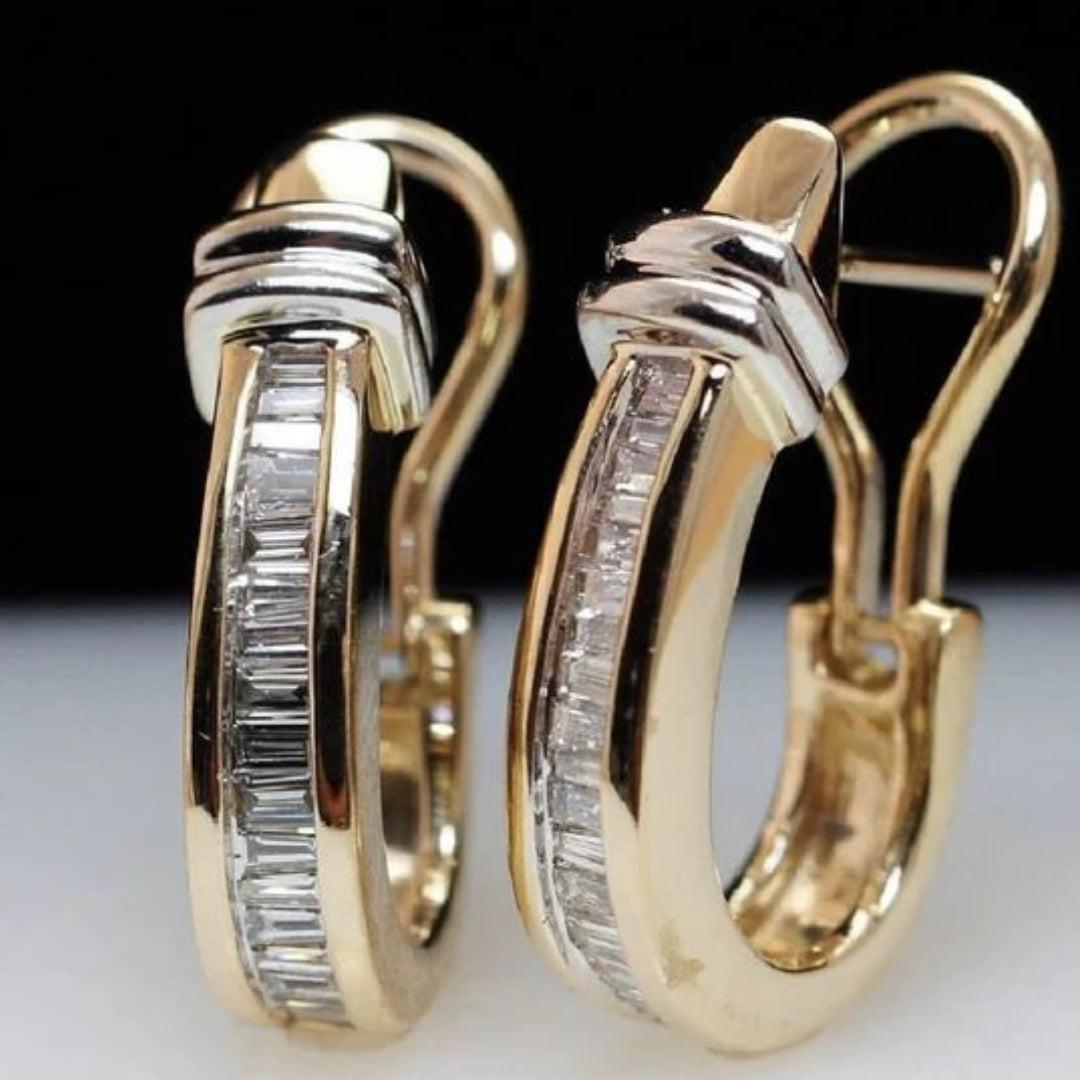 Vintage guld- og diamantøreringe