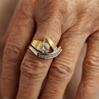 Vintage Uregelmæssig Guld & Sølv Zirconia Ring