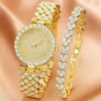 Luxe Radiance Guld Ur & Armbånd Sæt