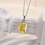 Elegant Gul Safir Radiant Cut Vedhæng Halskæde