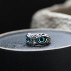 Ugle af held justerbar ring i sølv og opal