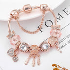 Rose Dreamcatcher Armbånd med Charms i Sterlingsølv Inkluderet