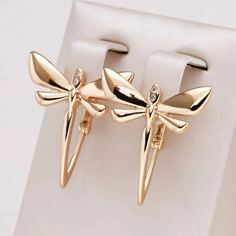 Elegant Guld Libelle Øreringe