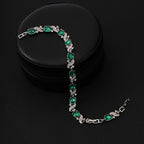 Sølv Emerald Vintage Link Armbånd
