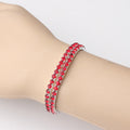 Sølv Rubin Tennisarmbånd