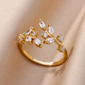 Guld Åben Blad Ring